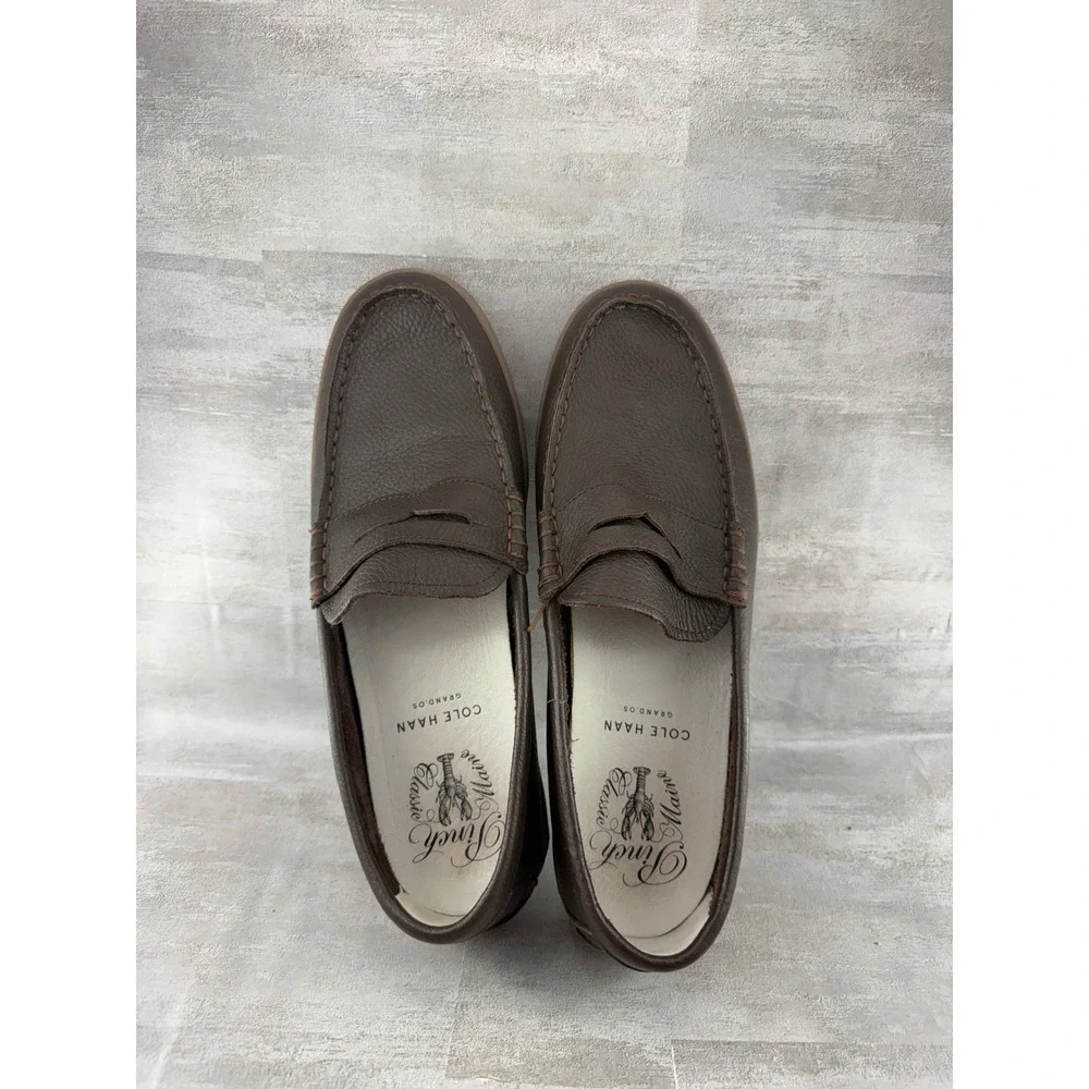 Cole Haan Men Pinch Maine Classic Grand.OS Brown Leather Penny Loafers Sz 10.5M